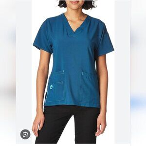 NWT CARHARTT | womens Cross-flex Media Scrub Top v-neck teal green sz M